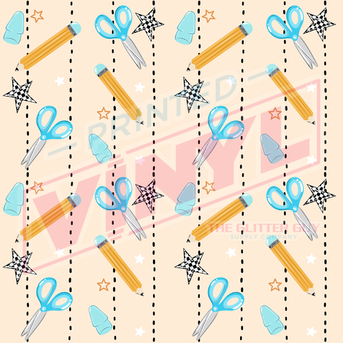 Printed Vinyl - Pencil Scissors 023
