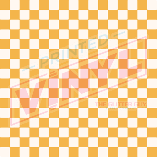 Printed Vinyl - Yellow Checker 034