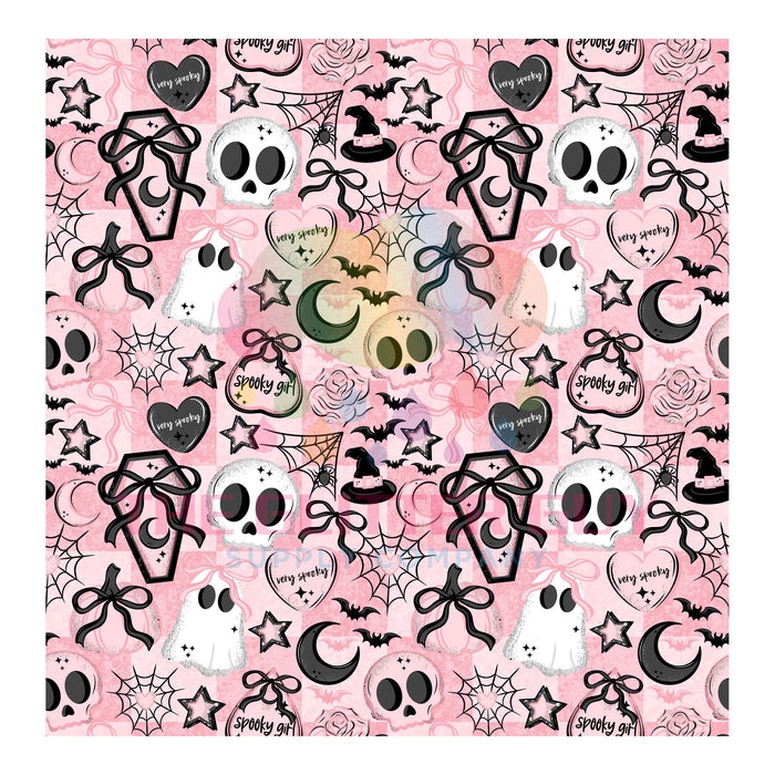 Printed Vinyl - Spooky Girl Checkered 042