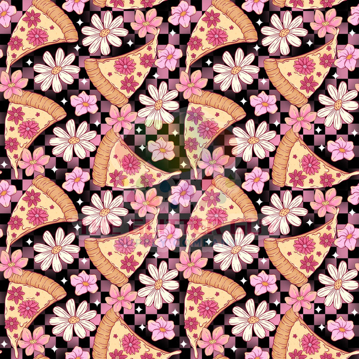 Printed Vinyl - Floral Pizza Check 139