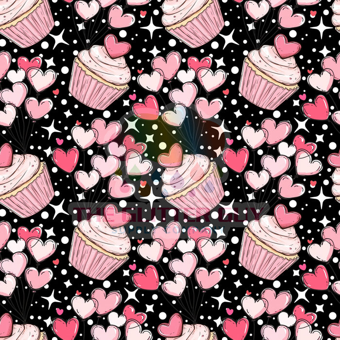 Printed Vinyl - Heart Cupcakes 177