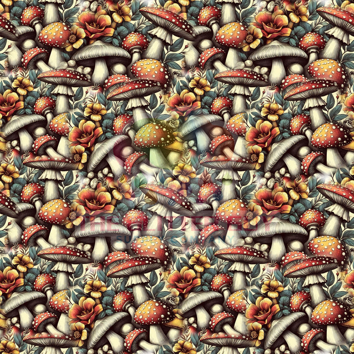 Printed Vinyl - Autumn Mushrooms 263