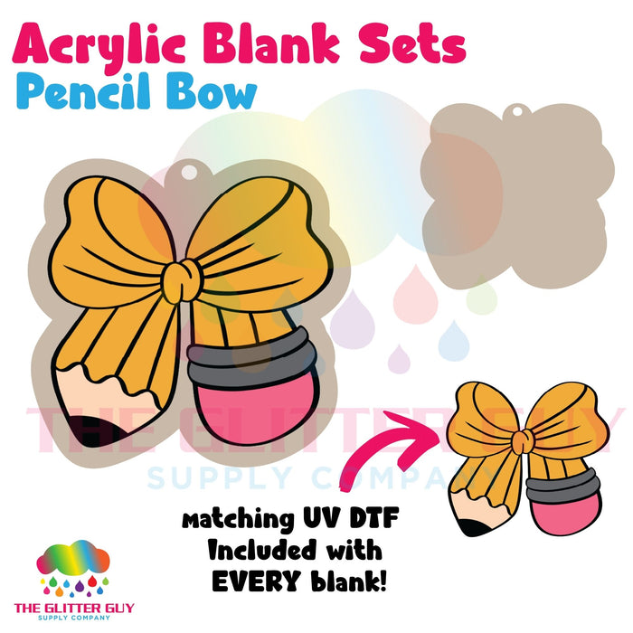 Acrylic Blank & Keychain Kit - Pencil Bow