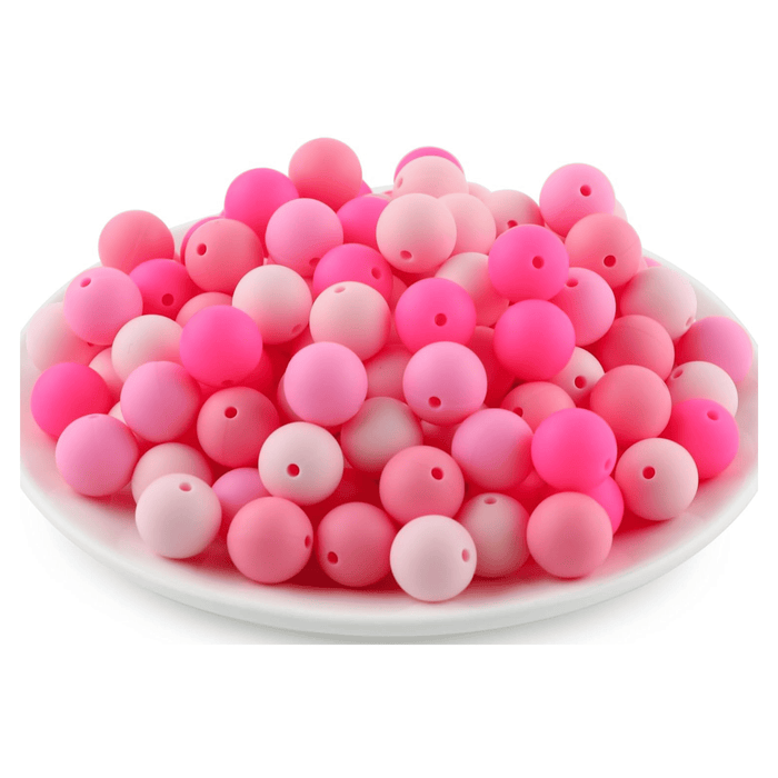 15mm Silicone Round Beads – 10 Pack