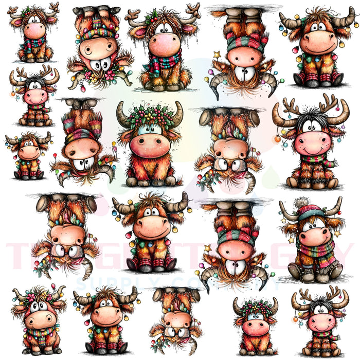 Premade Gang Sheet - Funny Christmas Highlands One