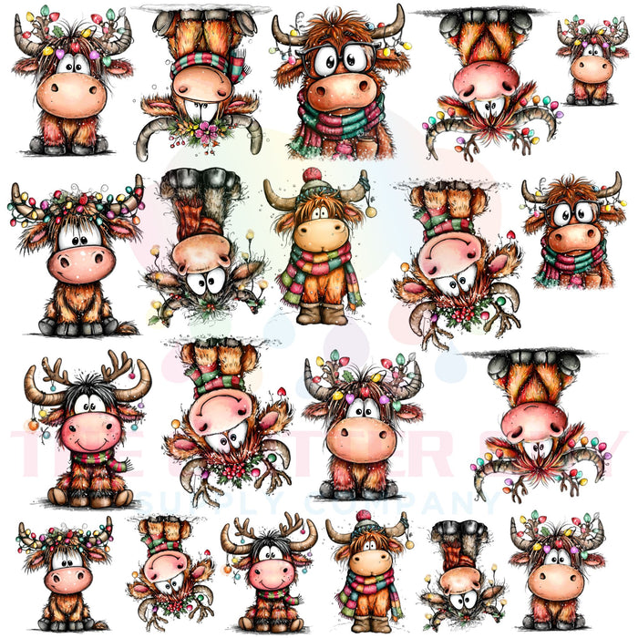 Premade Gang Sheet - Funny Christmas Highlands Two