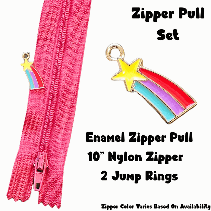 Zipper Pull Nylon Zipper Set - Rainbow Star