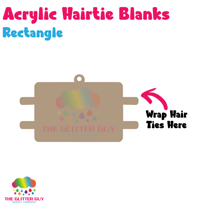 Acrylic Hair Tie Holder Keychain - Rectangle H-014