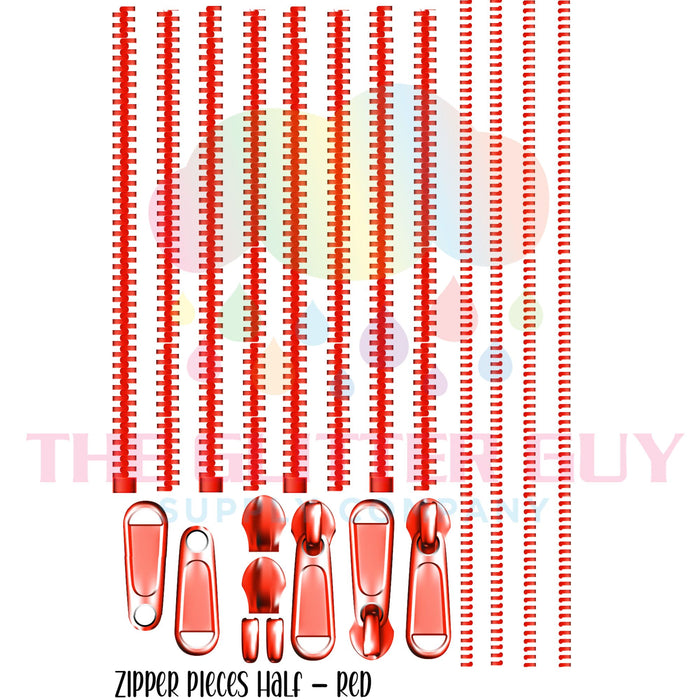 Premade Gang Sheet - Red Zipper Pieces