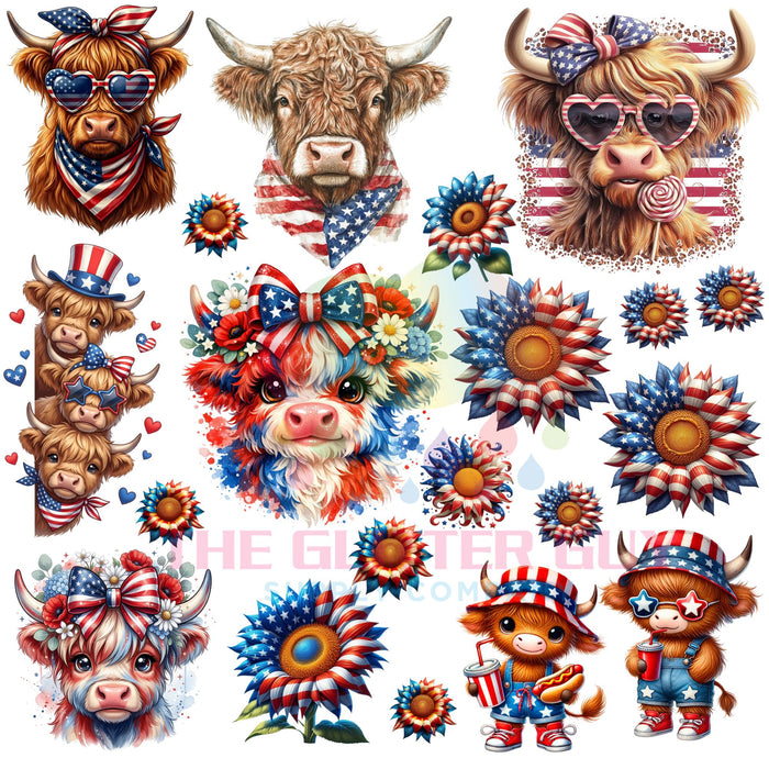 Premade Gang Sheet -  Red White & Moo Two