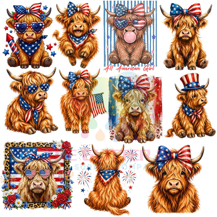 Premade Gang Sheet -  Red White & Moo