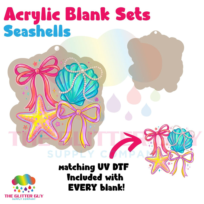 Acrylic Blank & Keychain Kit - Seashells
