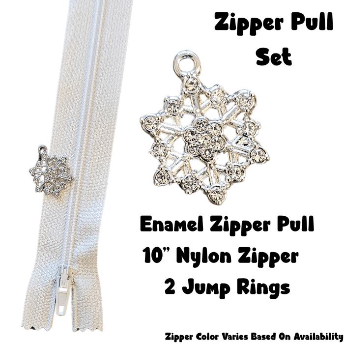 Zipper Pull Nylon Zipper Set - Snowflake
