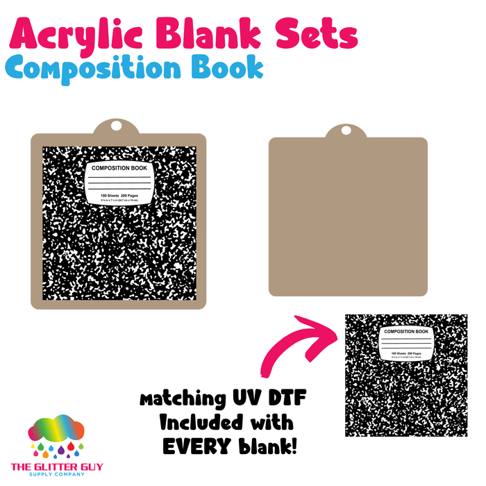 Acrylic Blank & Keychain Kit - Composition Book