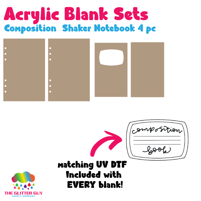 Acrylic Blank - A5 Composition Shaker Notebook