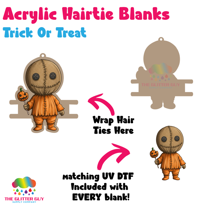 Acrylic Hair Tie Holder Keychain - Trick Or Treat H-015