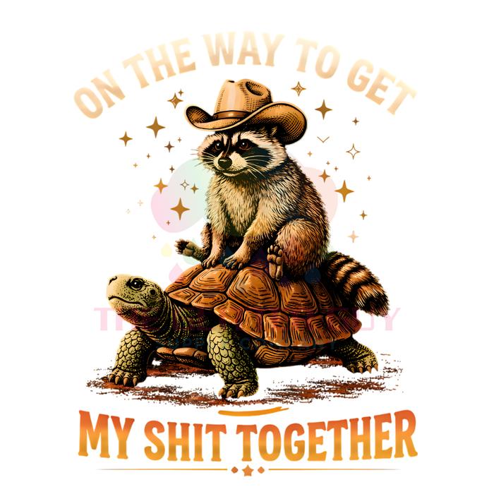 Printed Decal - On My Way  Racoon