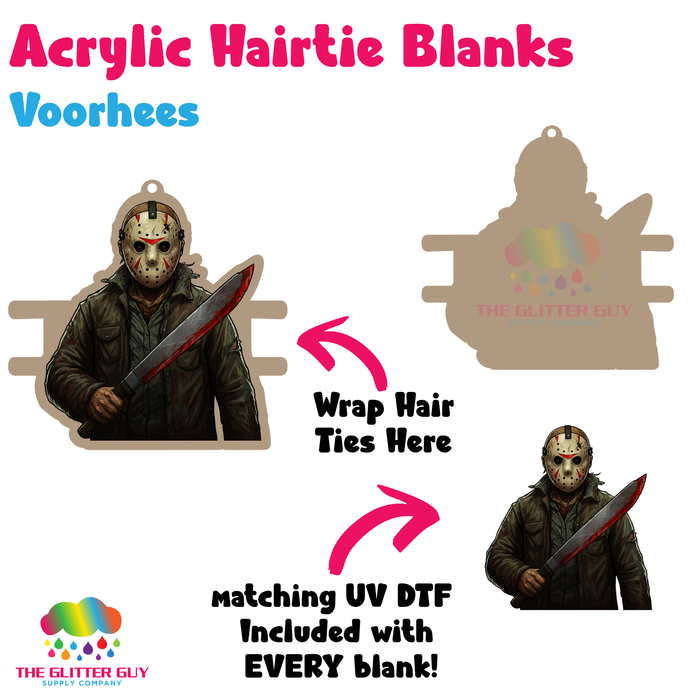 Acrylic Hair Tie Holder Keychain - Voorhees H-016