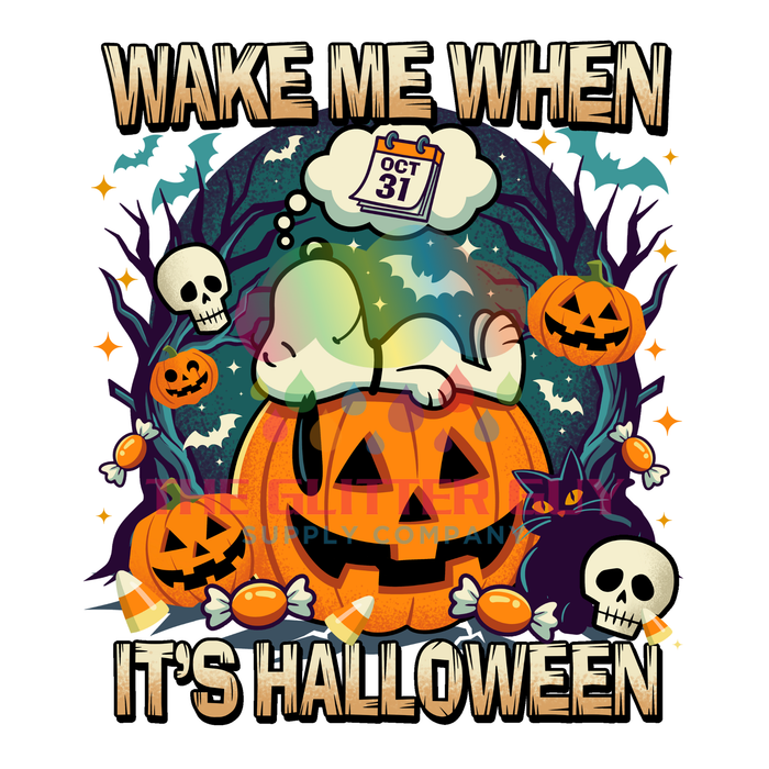 Printed Decal - Wake Me Halloween