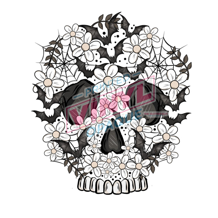 Printed Decal - Floral Skulls