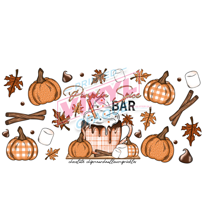 Libbey Can Wrap 16oz -  Ink Transfers | Pumpkin Spice Bar