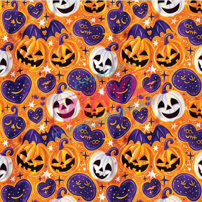 Printed Vinyl - Happy Halloween Pumpkins