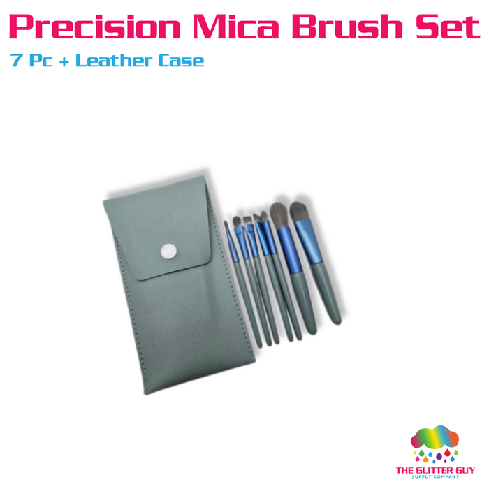 7 Piece Precision Mica Brush Set w/ Leather Case