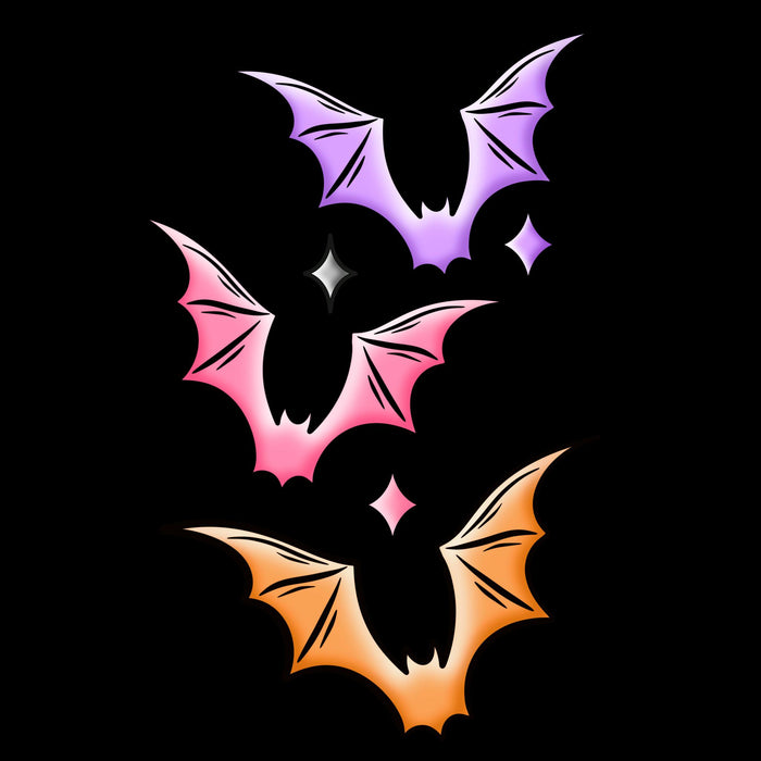 Printed Decal - Colorful & Spooky Bats