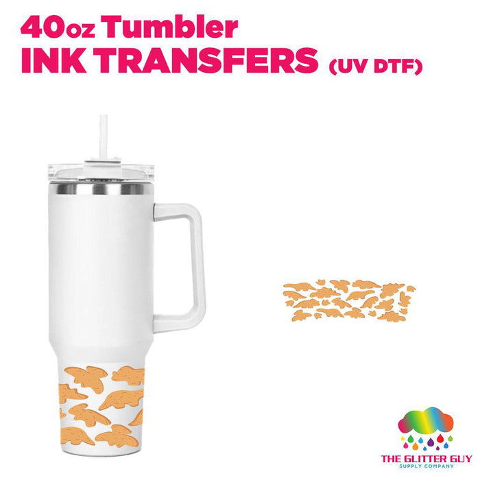 40oz Tumbler Wrap - Ink Transfers - Dino Nugs