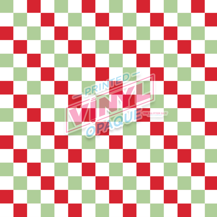 Printed Vinyl - Green Red Checkered