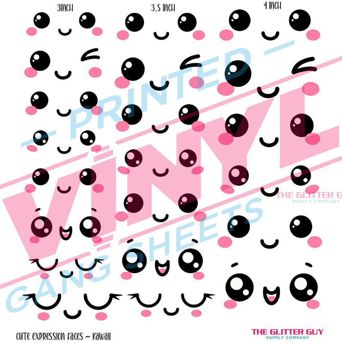 Cute Expression Faces - Kawaii| Premade Gang Sheet