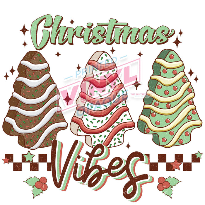 Printed Decal - Christmas Vibes Cake