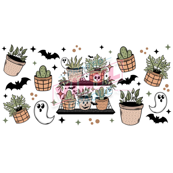 Libbey Can Wrap 16oz -  UV DTF Ink Transfers | Spooky Plant Shelf