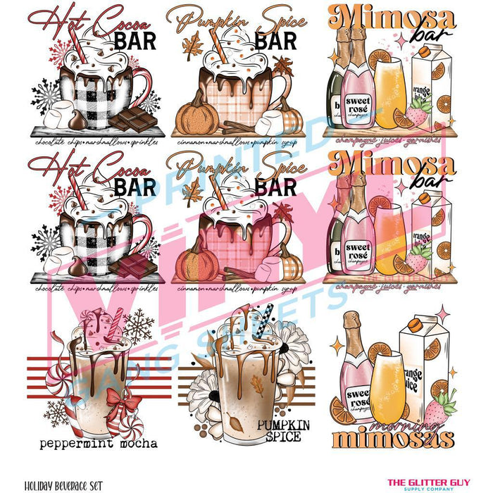 Holiday Beverage Set | Premade Gang Sheet