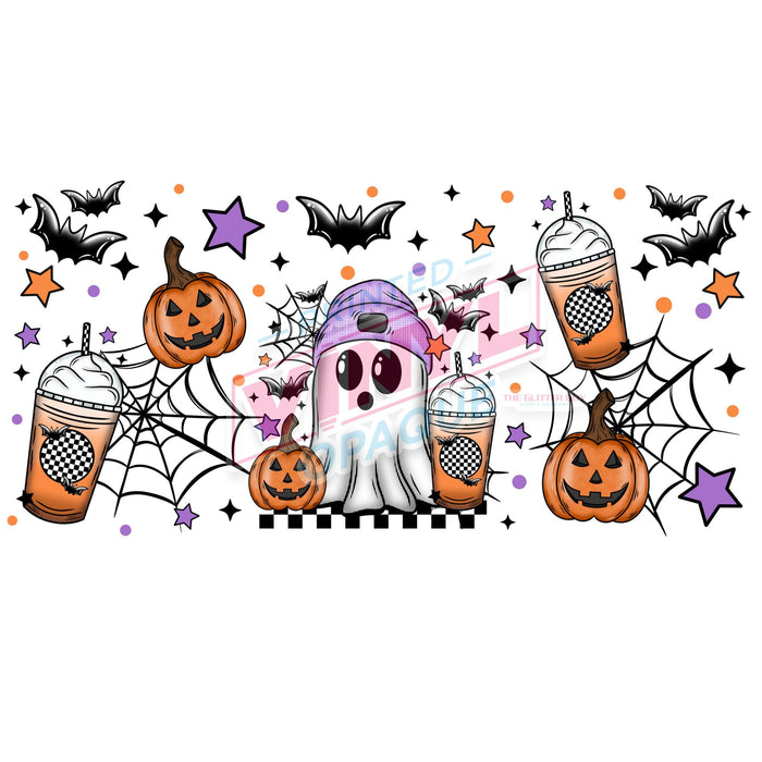 Libbey Can Wrap 16oz -  Ink Transfers | Halloween Coffee Ghostie