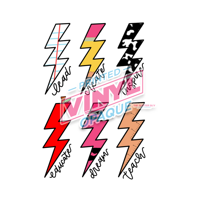 Printed Decal - School Lightening Bolts