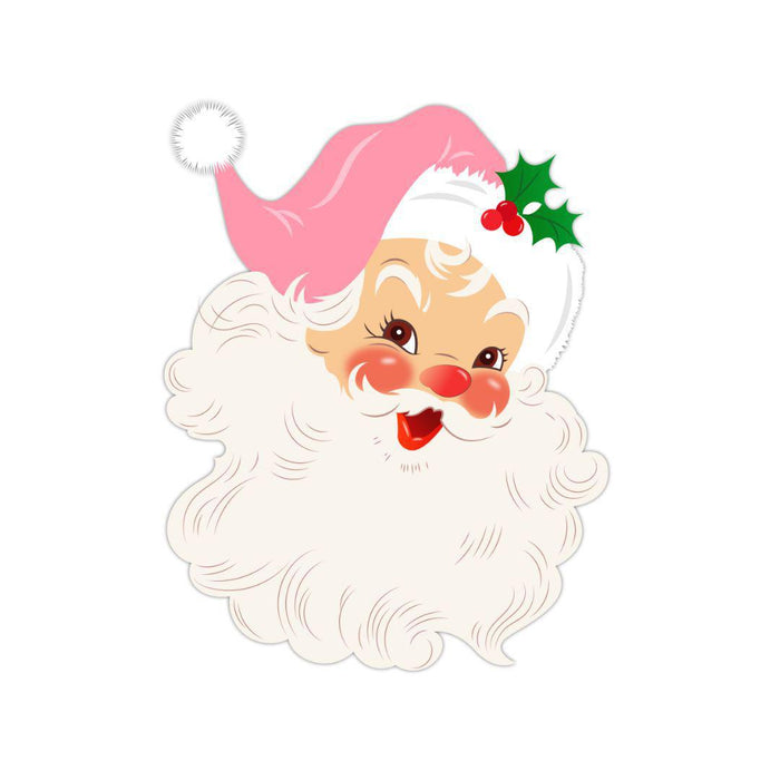 Printed Decal - Retro Pink Santa