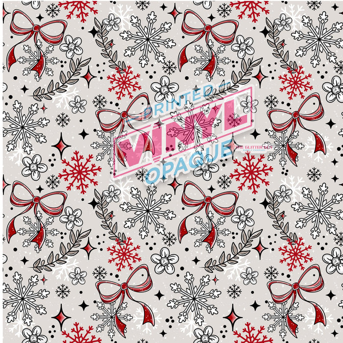 Printed Vinyl - Snow & Bows