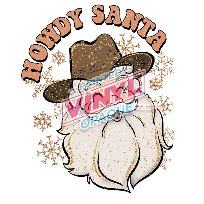 Printed Decal - Howdy Santa