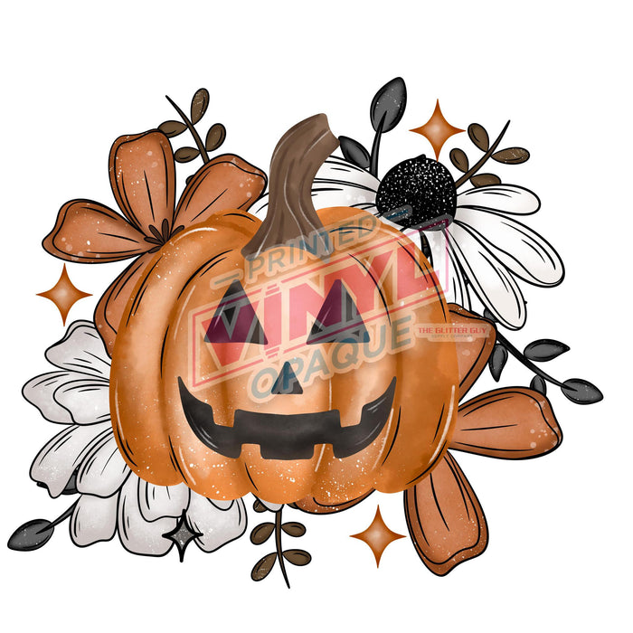 Printed Decal - Pumpkin Floral