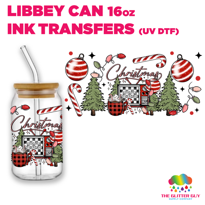 Libbey Can Wrap 16oz -  Ink Transfers | Christmas Movie Season