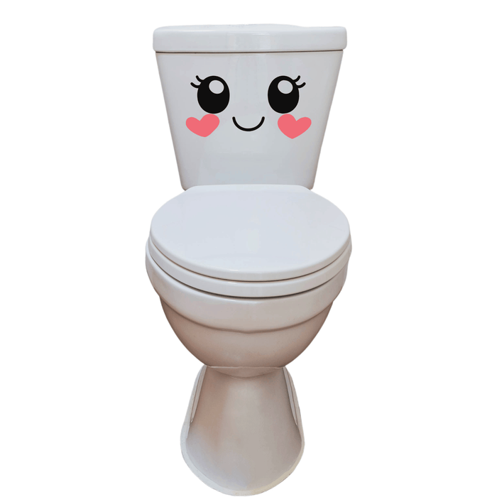 Kawaii Cute Face – Premium Ink Transfer Bathroom Sticker | from The Glitter Guy