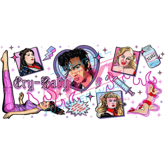Libbey Can Wrap 16oz - Ink Transfers | Cry baby | from The Glitter Guy