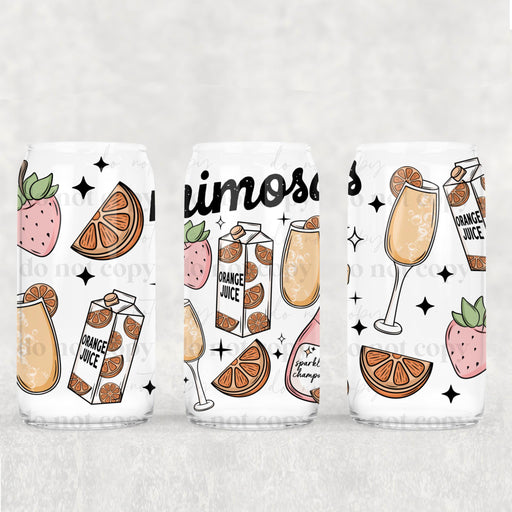 Libbey Can Wrap 16oz - Ink Transfers | Mimosas | from The Glitter Guy