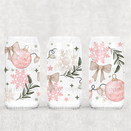 Libbey Can Wrap 16oz - Ink Transfers | Pink Ornaments | UVDTF from The Glitter Guy