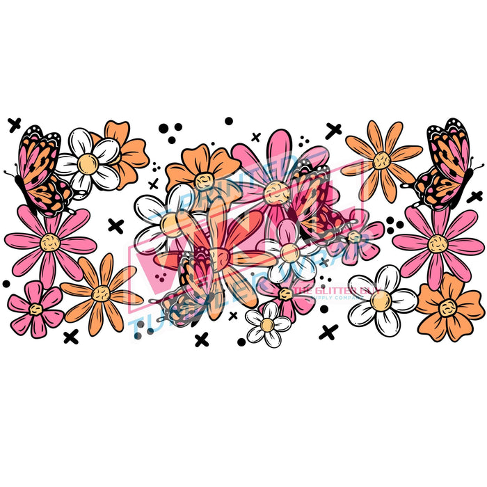 Libbey Can Wrap 16oz - Ink Transfers | Spring Florals | from The Glitter Guy