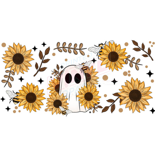 Libbey Can Wrap 16oz - Ink Transfers | Sunflower Ghosts | from The Glitter Guy