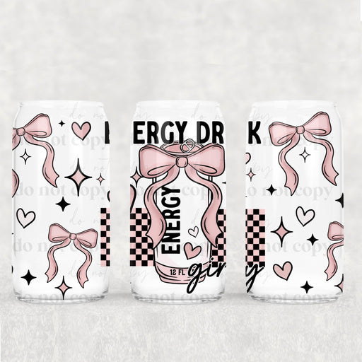 Libbey Can Wrap 16oz - UV DTF Ink Transfers | Energy Girlie | from The Glitter Guy