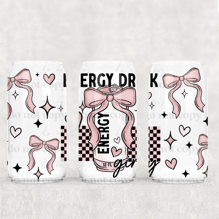 Libbey Can Wrap 16oz - UV DTF Ink Transfers | Energy Girlie | from The Glitter Guy