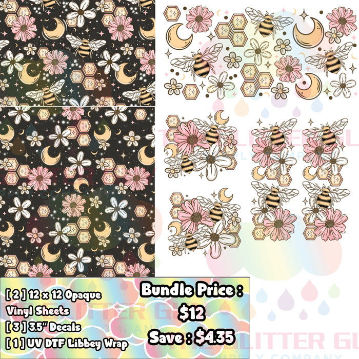 Moon Bees - Printed Vinyl Bundle | Printed Vinyl from The Glitter Guy